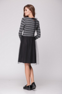 Платья LadisLine 844 черный+серый
