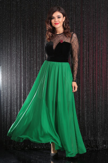 Платье Мода Юрс 2386 черный+зеленый