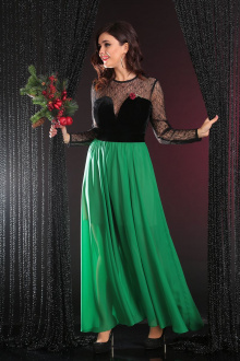 Платье Мода Юрс 2386 черный+зеленый