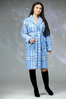 Женское пальто Angelina & Сompany 603 голубая_клетка