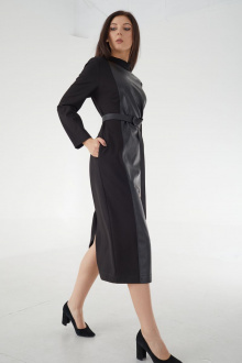 Платье с ремнем MALI 421-104 чёрный