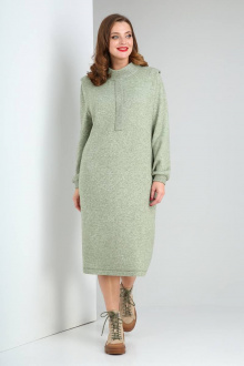 Платье Viola Style 0985 зеленый_меланж
