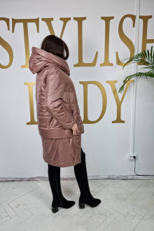 Женское пальто Стильная леди М-661 бронза
