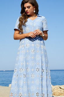 Платья Vittoria Queen 15163 голубой-молочный