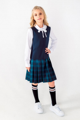 Платья и сарафаны Франтишка Ш-3224Э-22с-16-с78 темно-синий-зелёная-клетка