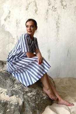 Платья ULLA 13_Р белый, голубой