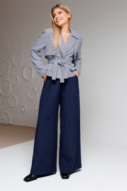 Брючные костюмы Amberа Style 2030-3 синий_лапка