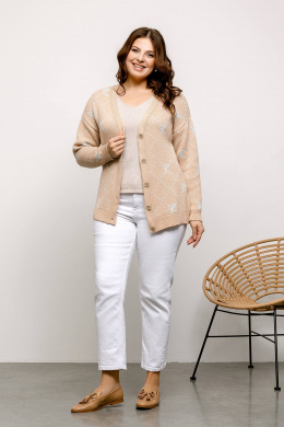 Кардиганы Romgil РВ0017-ХЛ2 крем-брюле, бледно-голубой