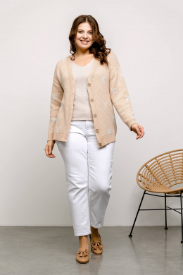 Кардиганы Romgil РВ0017-ХЛ2 крем-брюле, бледно-голубой