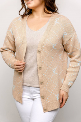 Кардиганы Romgil РВ0017-ХЛ2 крем-брюле, бледно-голубой