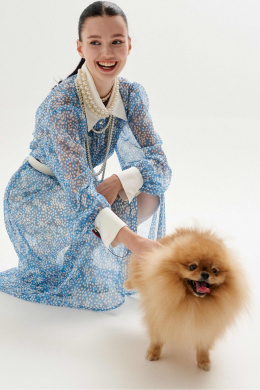 Платья Lokka 1336 голубой_горох