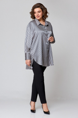 Рубашки AMUAR 1009 сине-бежевая_полоска