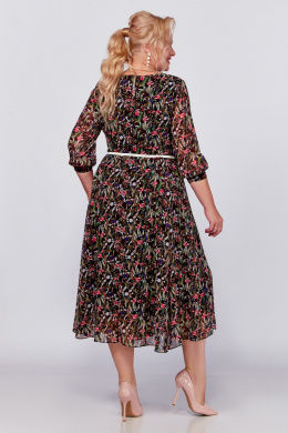 Платья Swallow 777.1 черный/принт"цветы"
