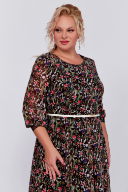 Платья Swallow 777.1 черный/принт"цветы"