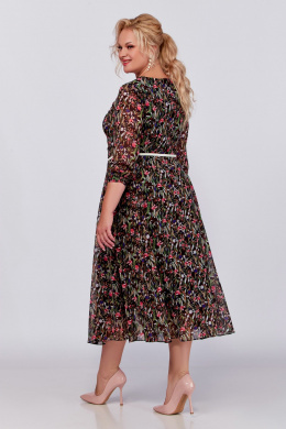 Платья Swallow 777.1 черный/принт"цветы"