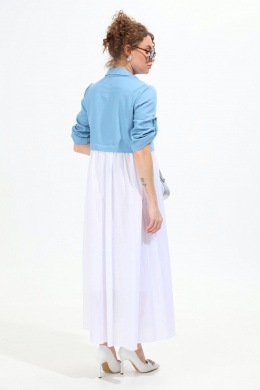 Платья NikVa 967-1 молоко+голубой