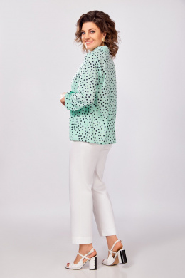 Блузы Swallow 842.2 мята/темно-синий_горошек