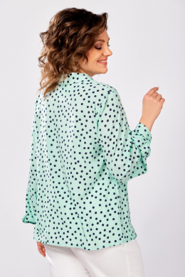 Блузы Swallow 842.2 мята/темно-синий_горошек