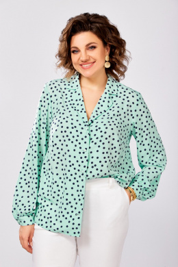 Блузы Swallow 842.2 мята/темно-синий_горошек