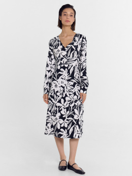 Платья Mark Formelle 152512/24-30360П-8 белые_цветы_на_черном