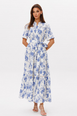 Платья Ларс Стиль 1099 молочно-голубой принт