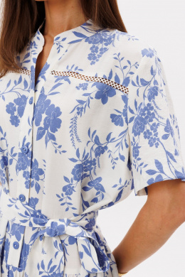 Платья Ларс Стиль 1099 молочно-голубой принт