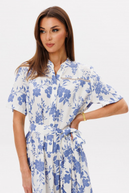 Платья Ларс Стиль 1099 молочно-голубой принт