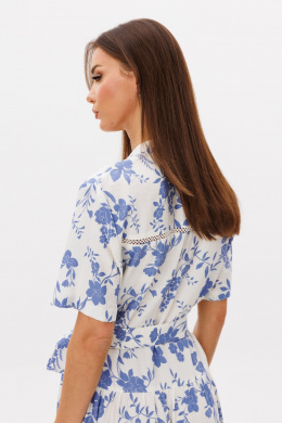 Платья Ларс Стиль 1099 молочно-голубой принт