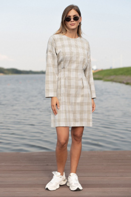 Платья SILVERSPICE S-5536 клетка_серо-голубой