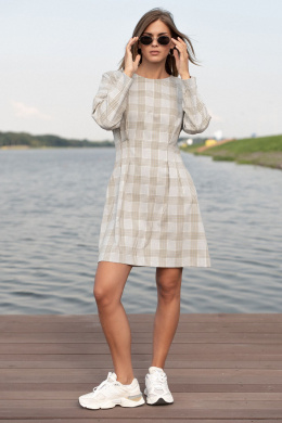 Платья SILVERSPICE S-5536 клетка_серо-голубой