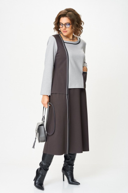 Комплекты юбочные Aira Style 24132 серо-коричневый