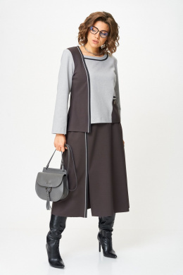 Комплекты юбочные Aira Style 24132 серо-коричневый