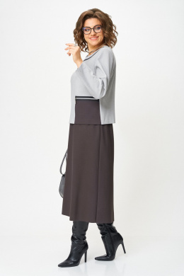 Комплекты юбочные Aira Style 24132 серо-коричневый