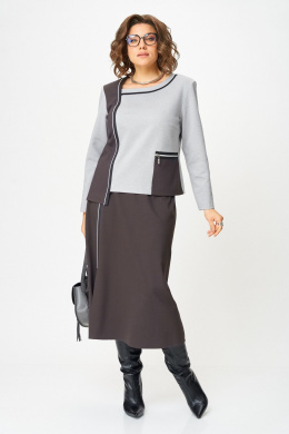Комплекты юбочные Aira Style 24132 серо-коричневый