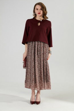 NikVa 1009-1 бургунди/цветы_на винном фоне