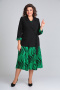 Комплекты с платьем Милора-стиль 1054 чёрный,зеленый
