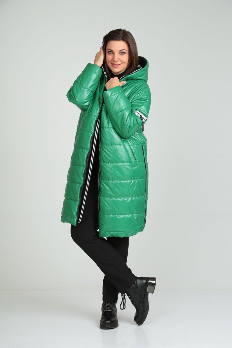 Женское пальто Диомант 1837 зеленый