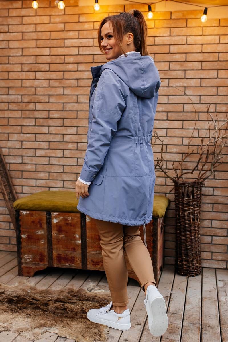 Женская куртка Мода Юрс 2576 серо-голубой