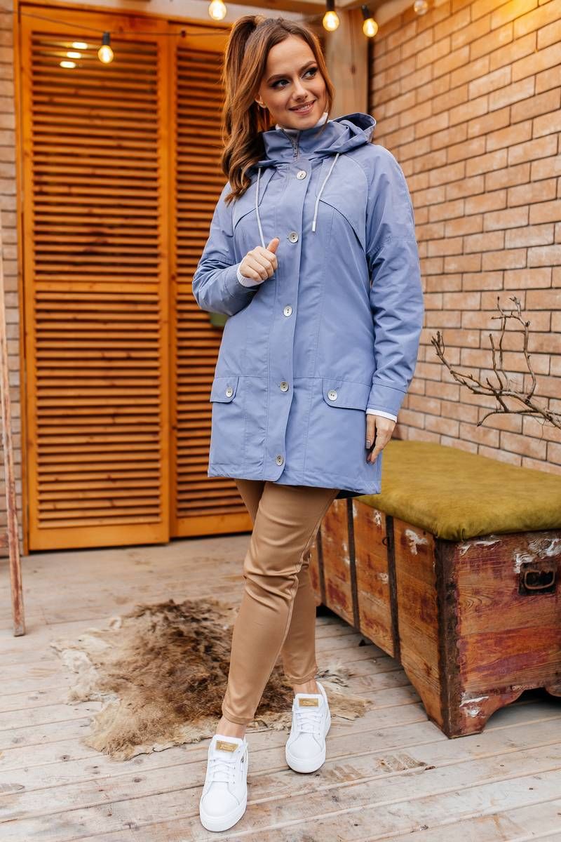 Женская куртка Мода Юрс 2576 серо-голубой