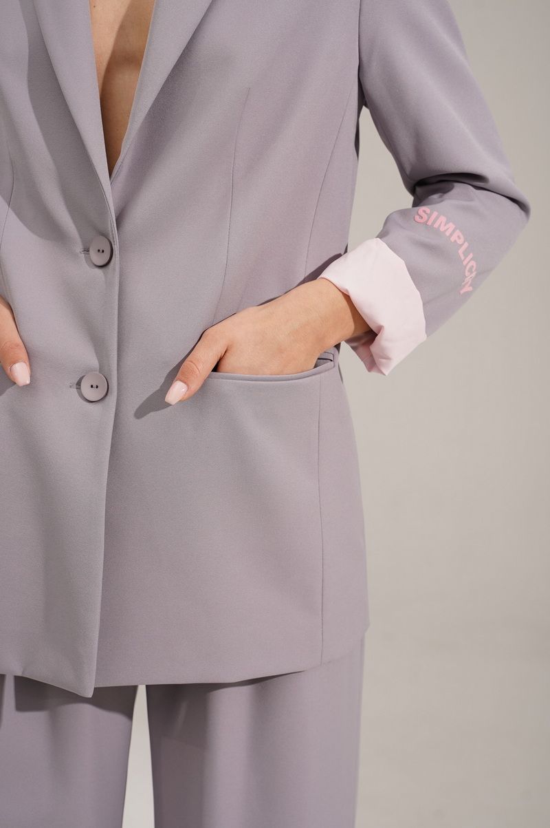 Брючный костюм RINKA 1110/2 серый-розовый