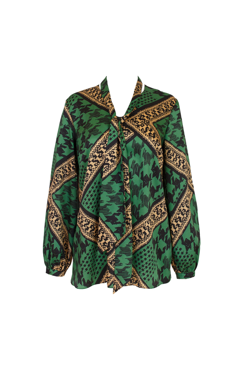 Блузы Elema 2К-12235-1-170 зелёный_принт