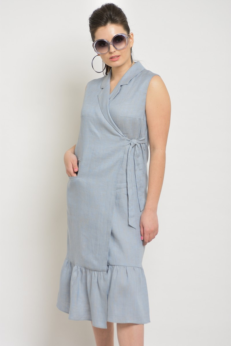 Платье MALI 497 серо-голубой