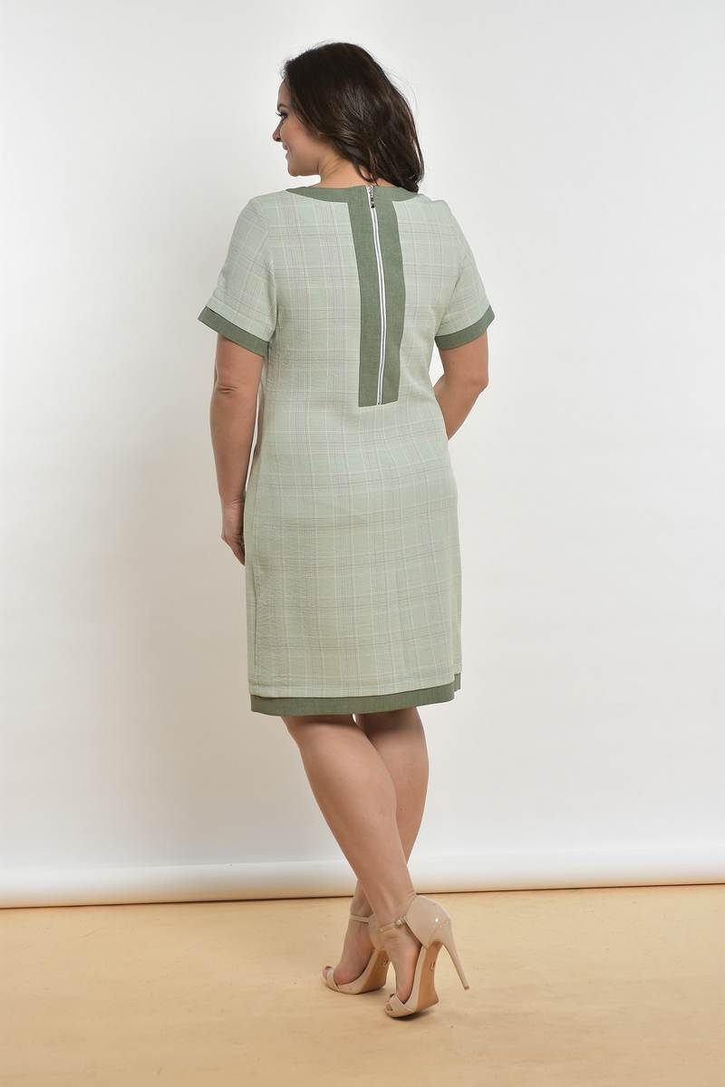 Платье Lady Style Classic 1427-2 бледно-зеленая_клетка