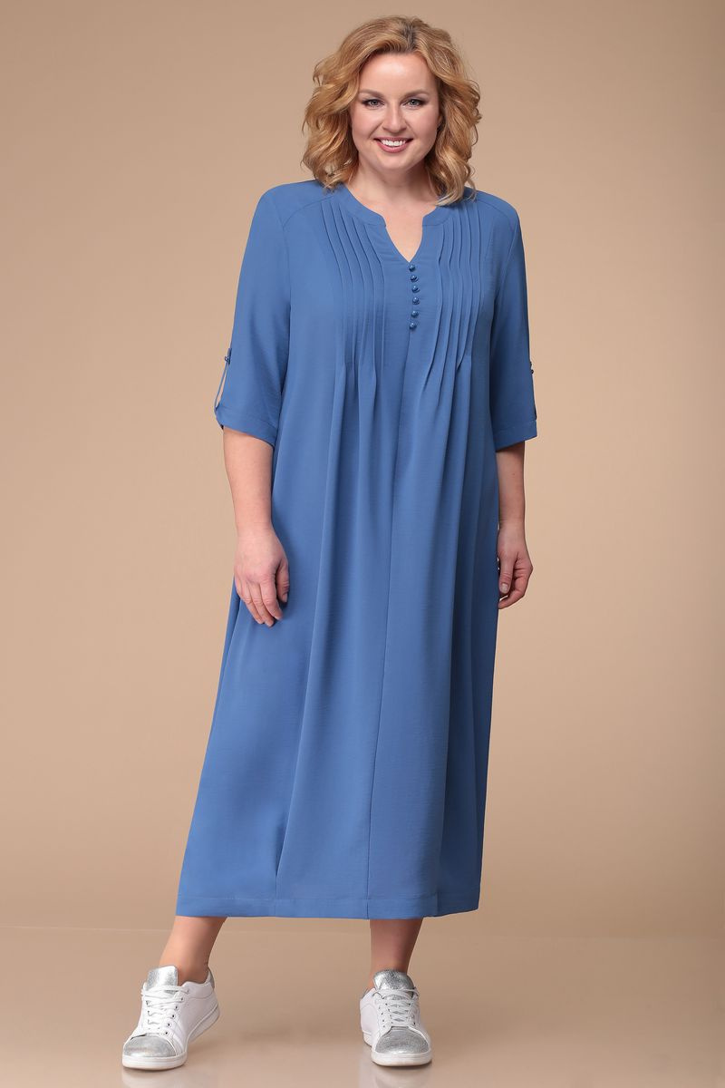 Платье Линия Л Б-1722 темно-голубой