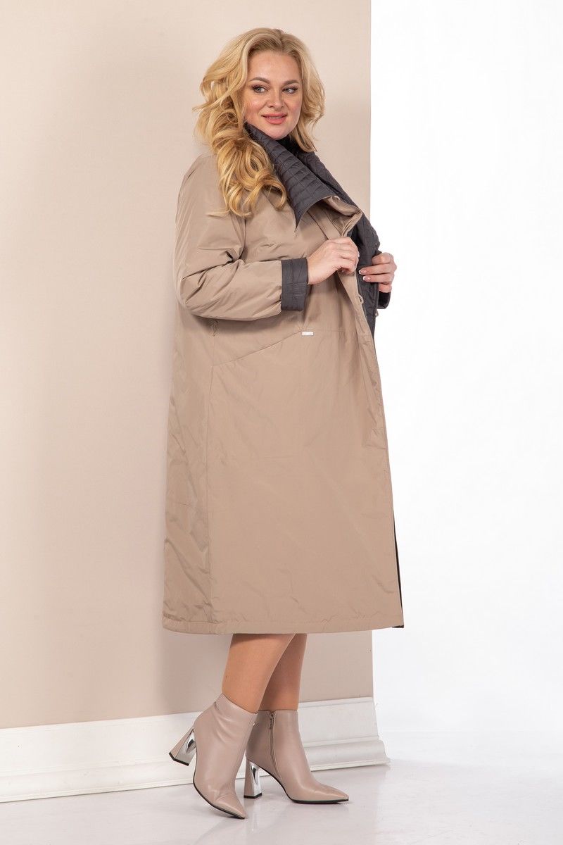 Женское пальто Shetti 2113 беж+графит