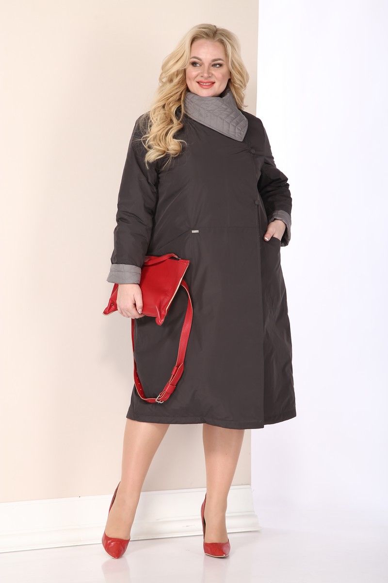 Женское пальто Shetti 2113 графит+серый