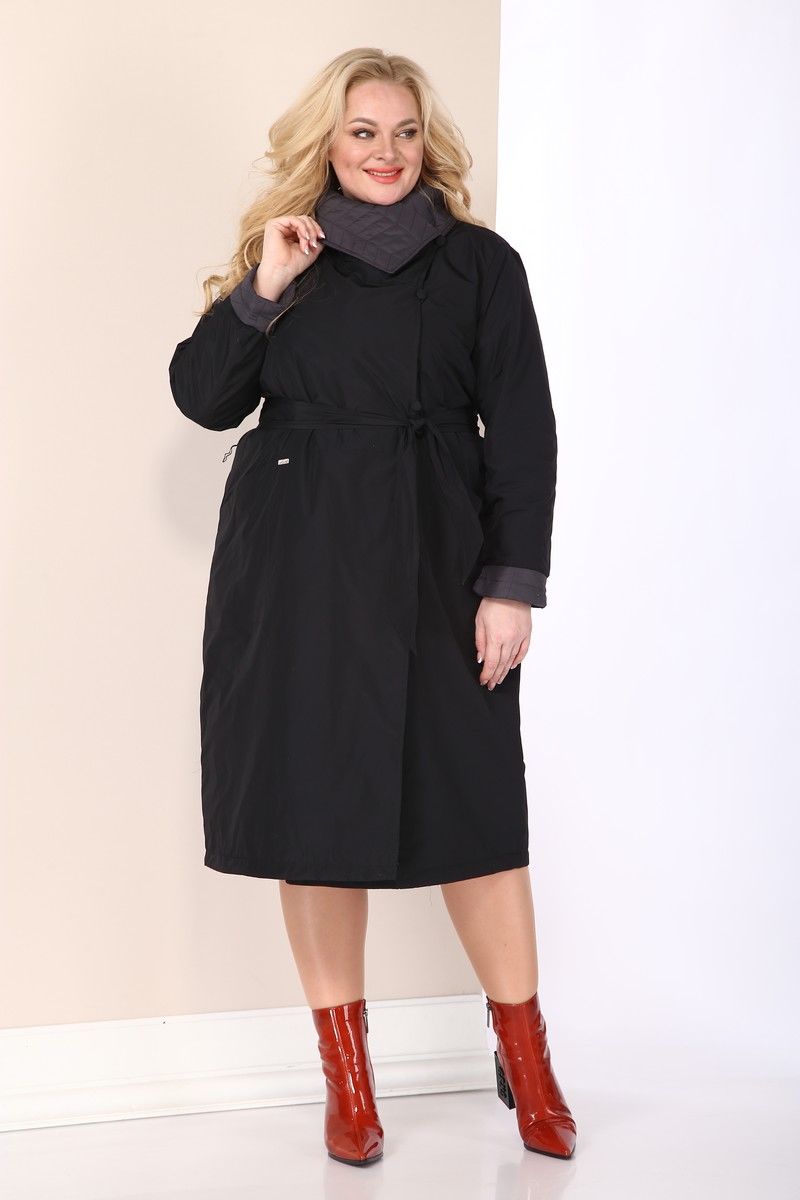 Женское пальто Shetti 2113 черный+серый