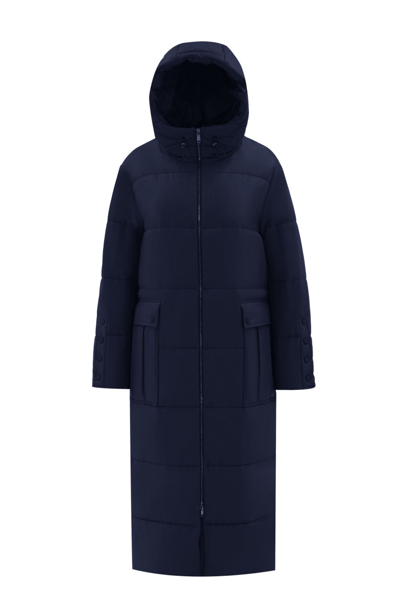 Женское пальто Elema 5-12191-1-164 тёмно-синий