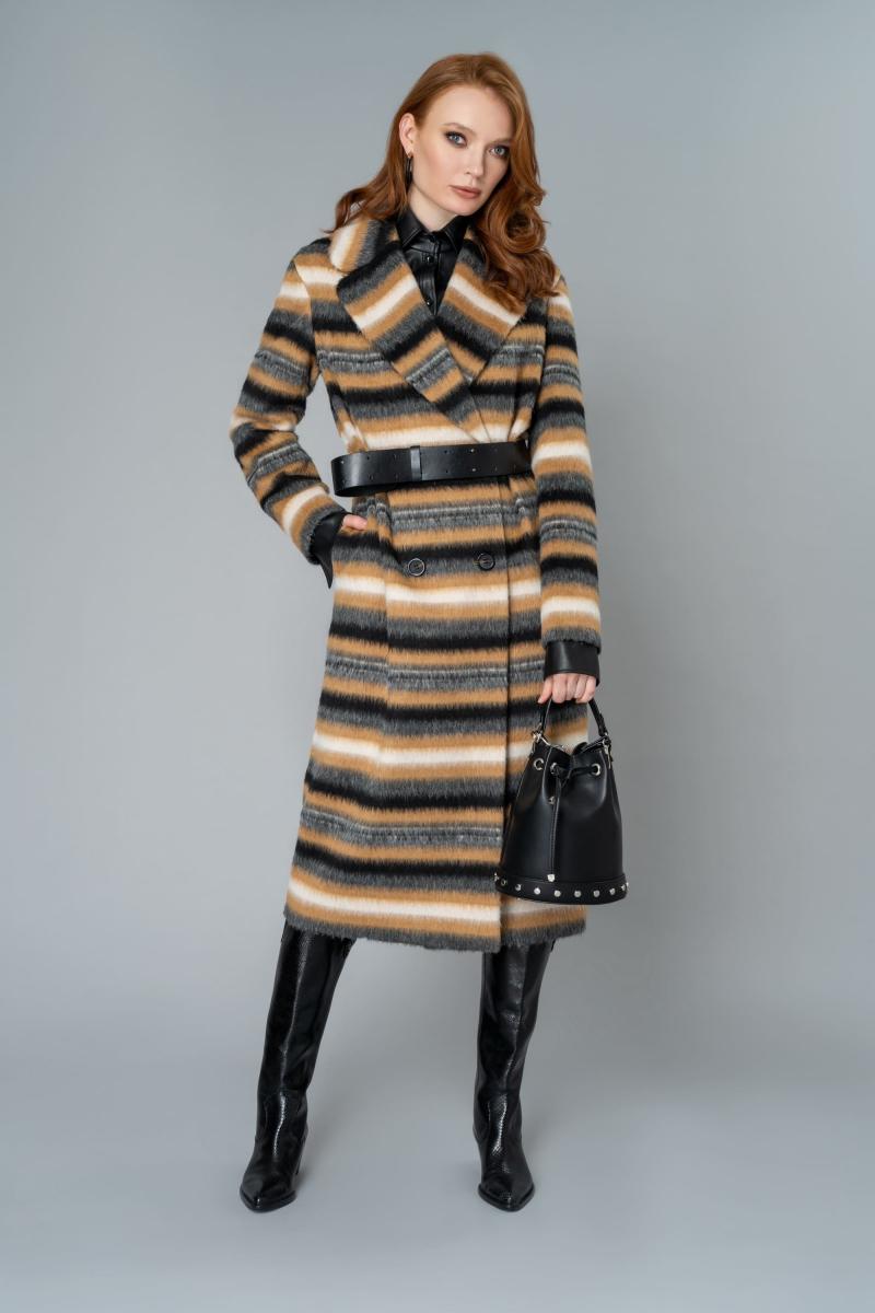 Женское пальто Elema 1-10052-1-170 полоска
