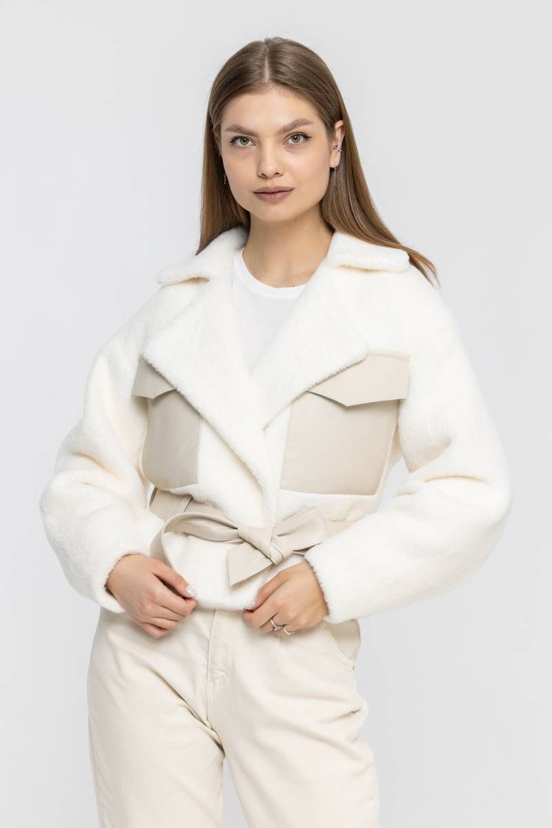 Женское пальто InterFino 298-2022 молочный